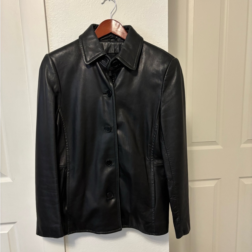 Liz Claiborne Black Leather Jacket Timeless Style